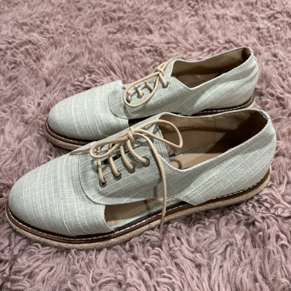 BCBGeneration Women Light Blue Cutout Espadrille Loafers